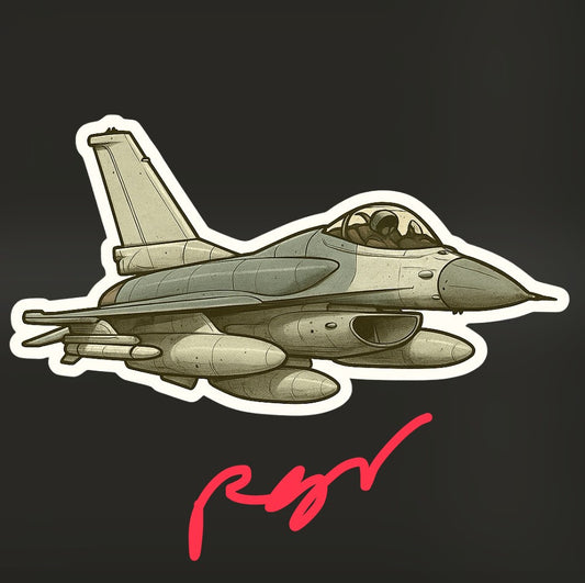 RBF現貨  F-16 10CM STICKER 貼紙 S10-F16C *free shipping* 全球免運費