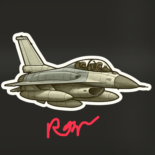 RBF現貨  F-16 10CM STICKER 貼紙 S10-F16B *free shipping* 全球免運費