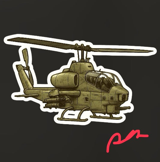 RBF現貨  AH-1 10CM STICKER 貼紙 S10-AH1G *free shipping* 全球免運費