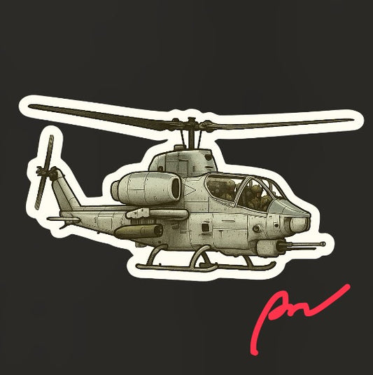 RBF現貨  AH-1 10CM STICKER 貼紙 S10-AH1GR *free shipping* 全球免運費
