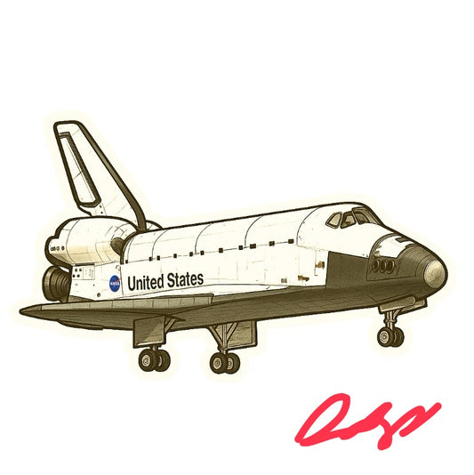 RBF現貨  SPACE SHUTTLE 10CM STICKER 貼紙 S10-SHUTTLE *free shipping* 全球免運費