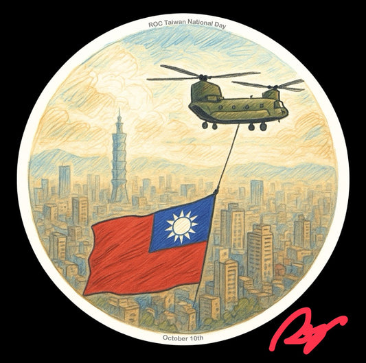 RBF現貨  TAIWAN NATIONAL DAY 10CM STICKER 貼紙 S10-1010A *free shipping* 全球免運費