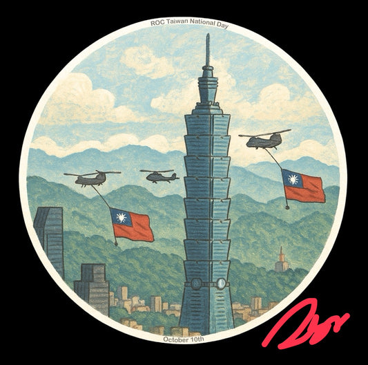 RBF現貨  TAIWAN NATIONAL DAY 10CM STICKER 貼紙 S10-1010B *free shipping* 全球免運費