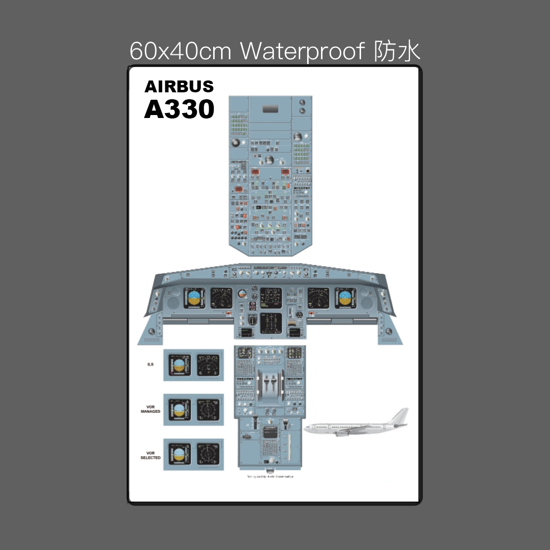 RBF絕版  A330 Cockpit diagram pad 桌墊 PAD6040-332C *free shipping* 全球免運費