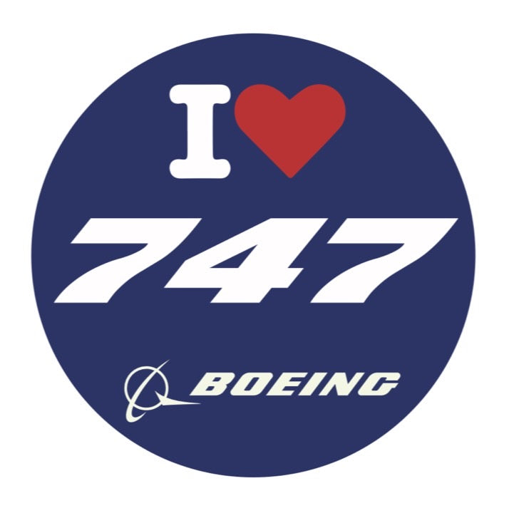 RBF現貨  I LOVE 747 7CM STICKER 貼紙 S-C-LV747 *free shipping* 全球免運費