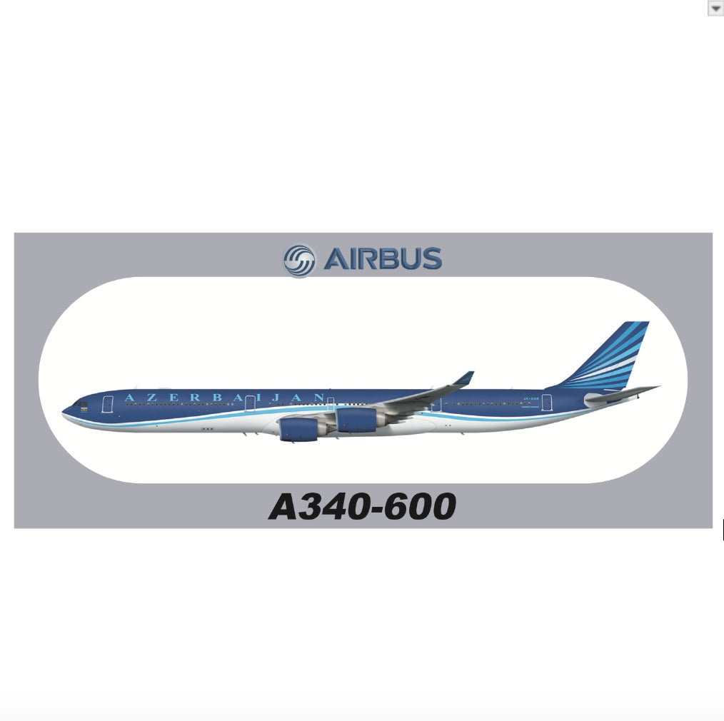 RBF現貨  AZERBAIJAN A340-600 20X8.8CM STICKER S-R-A346-4K *free shipping* 全球免運費