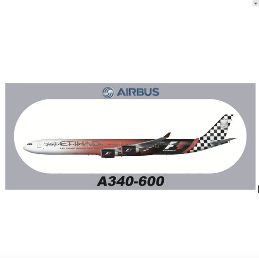 RBF現貨  ETIHAD A340-600 20X8.8CM STICKER 貼紙 S-R-A346-A6F1 *free shipping* 全球免運費