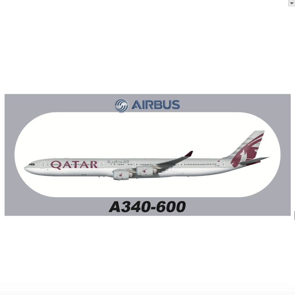 RBF現貨  QATAR A340-600 20X8.8CM STICKER 貼紙 S-R-A346-A7 *free shipping* 全球免運費