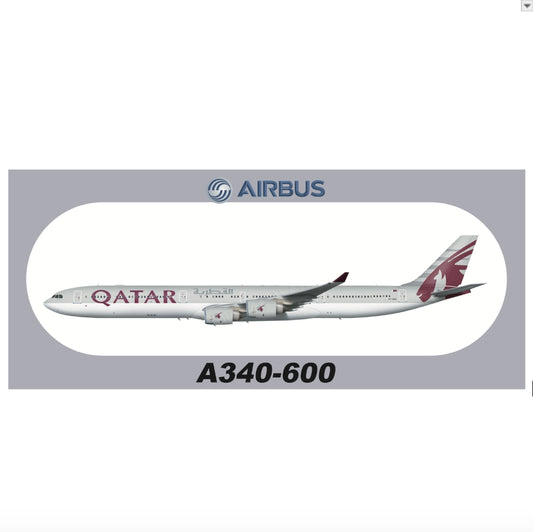 RBF現貨  QATAR A340-600 20X8.8CM STICKER 貼紙 S-R-A346-A7 *free shipping* 全球免運費