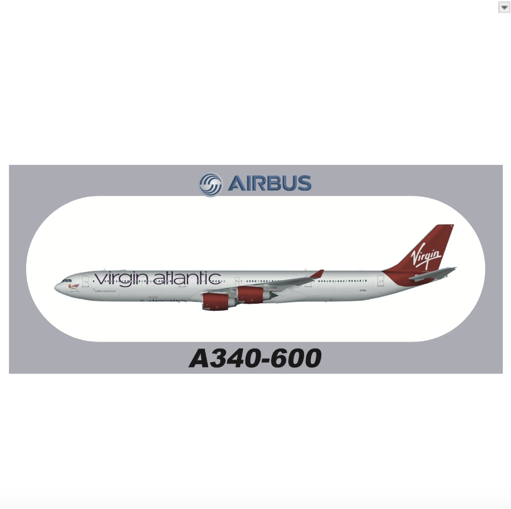 RBF現貨  VIRGIN A340-600 20X8.8CM STICKER 貼紙 S-R-A346-VA *free shipping* 全球免運費