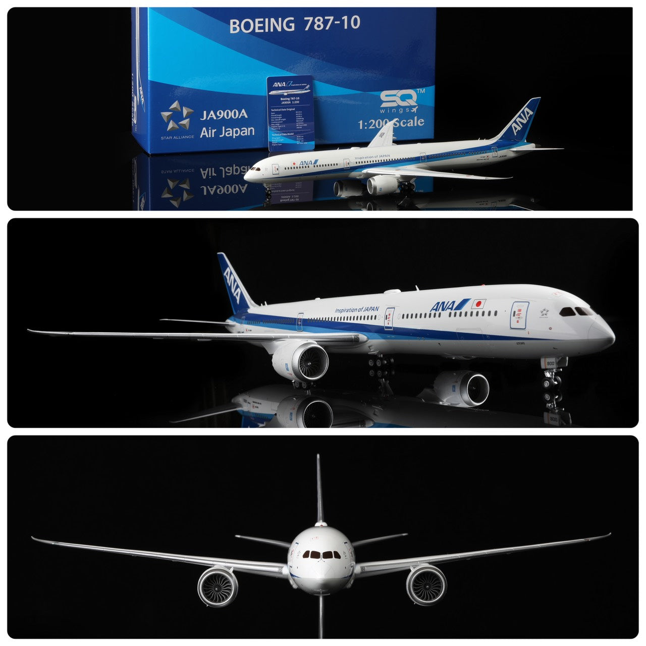 RBF絕版 SQ 金屬 1:200 ANA 787-10 JA900A L2036 *free shipping* 全球免運費