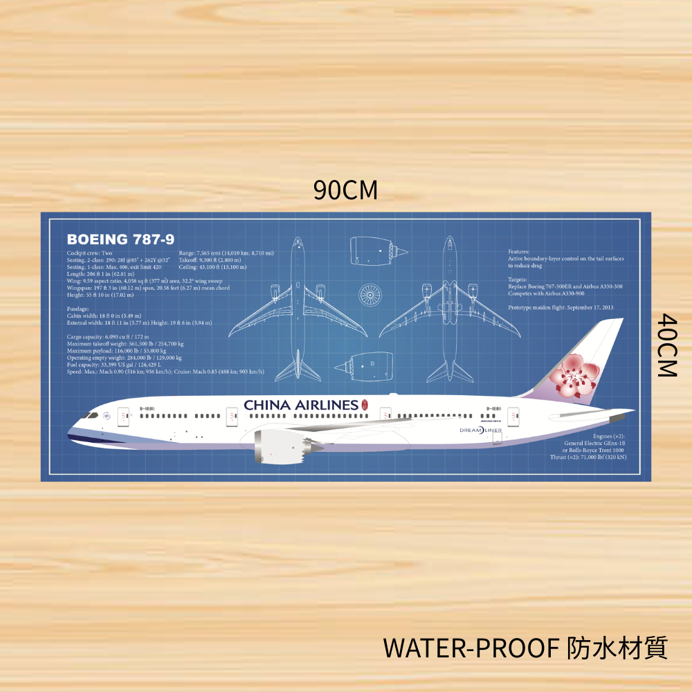 RBF絕版  787-9 Desk Pad 90x40cm 軟墊 PAD9040-B789-811 *free shipping* 全球免運費