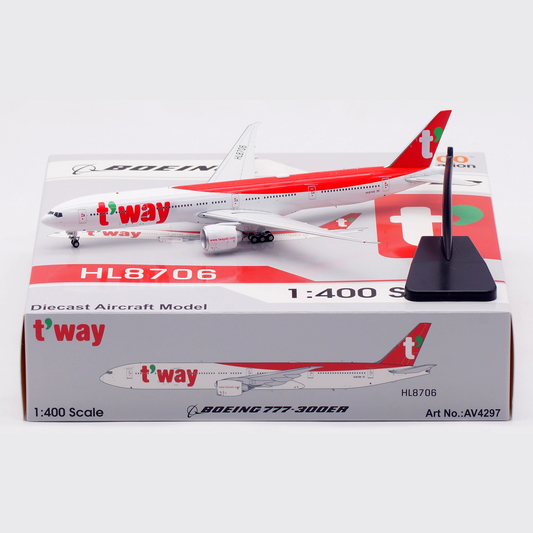 RBF現貨 AV 金屬 1/400 HL8706 T'Way Air 777-367ER AV4297 *free shipping* 全球免運費