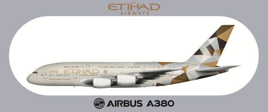 RBF現貨   ETIHAD A380 20*8.8CM STICKER 貼紙 S-R-380-EY *free shipping* 全球免運費