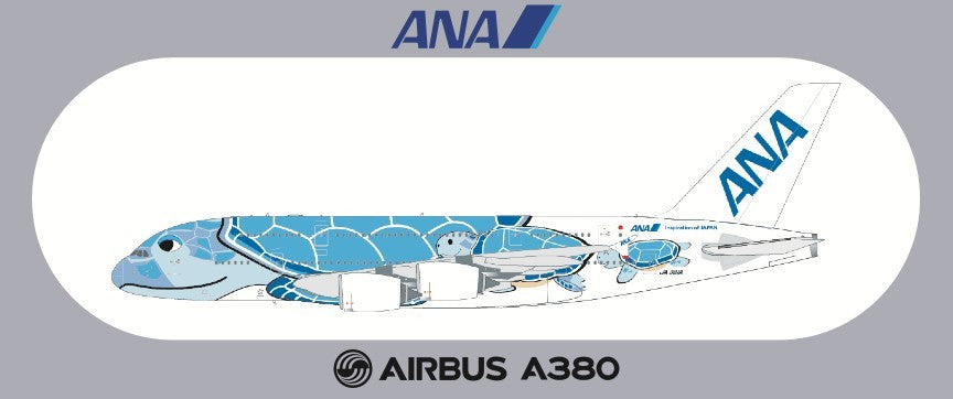 RBF現貨  ANA A380 20*8.8CM STICKER 貼紙 S-R-380-NH-B *free shipping* 全球免運費