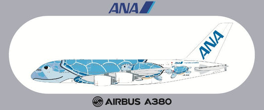 RBF現貨  ANA A380 20*8.8CM STICKER 貼紙 S-R-380-NH-B *free shipping* 全球免運費