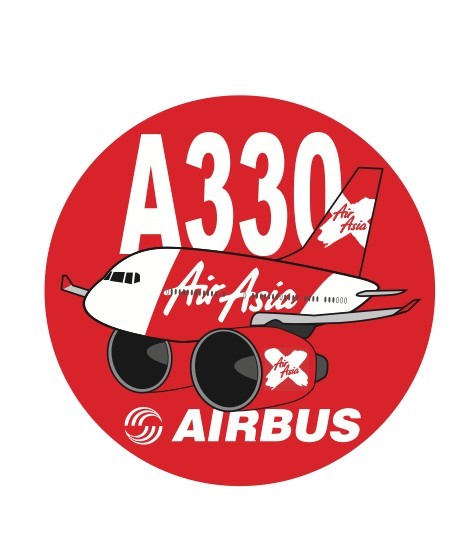 RBF現貨  AIR ASIA A330 7CM STICKER 貼紙 S-C-330-AK *free shipping* 全球免運費