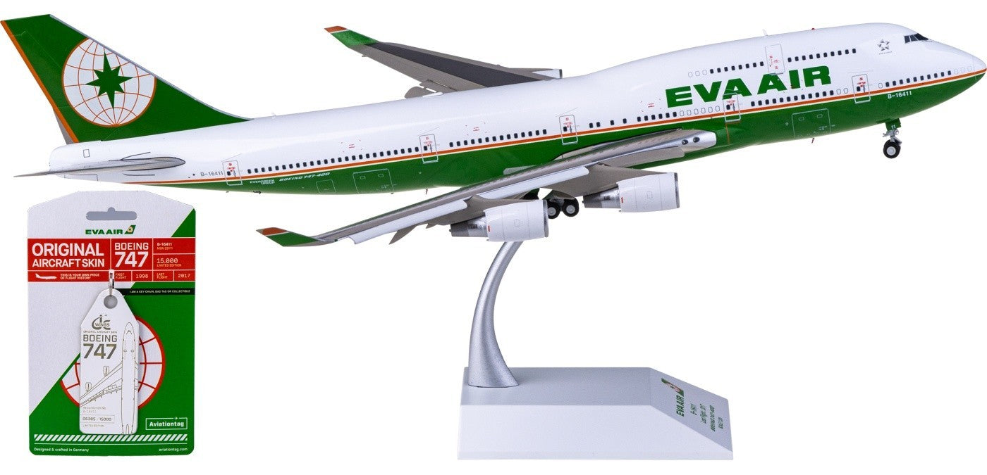 RBF絕版 JC 金屬 1:200 EVA AIR 747-400 B-1641  XX20321A *free shipping* 全球免運費
