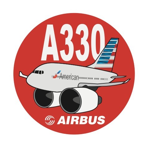 RBF現貨  AMERICAN A330 7CM STICKER 貼紙 S-C-330-AA *free shipping* 全球免運費